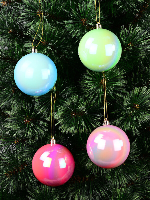 4x Whimsical Iridescent Pastel Ombre Signature Baubles | 80mm