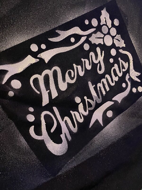 Reusable Merry Christmas Window Stencil | 26cm Snow Spray Template — image 2