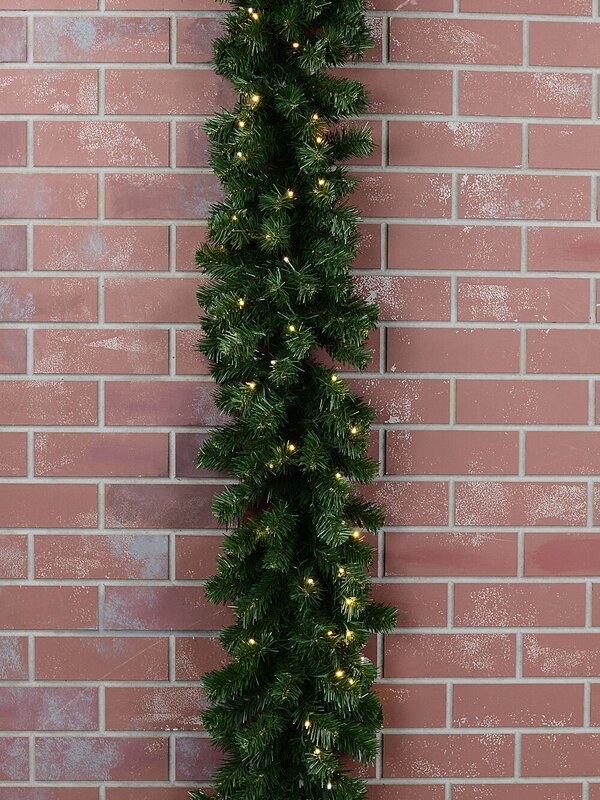 2.7m Dual LED Pre-Lit Balsam Pine Christmas Garland | 240 Tips & 100 Lights — image 7