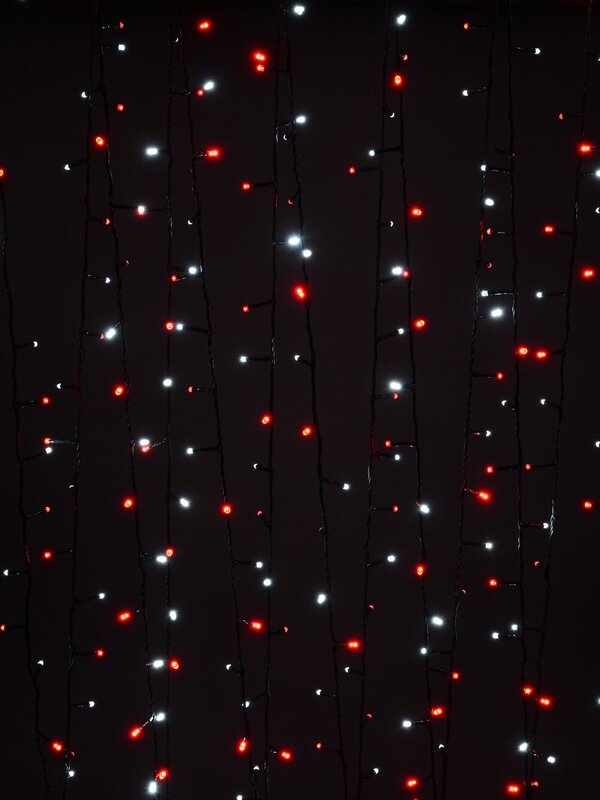 300 Red & Cool White LED String Fairy Lights 8 Function | 15m