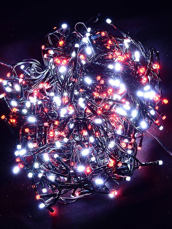 500 Red & Cool White LED String Fairy Lights 8 Function With Timer | 25m — image 3