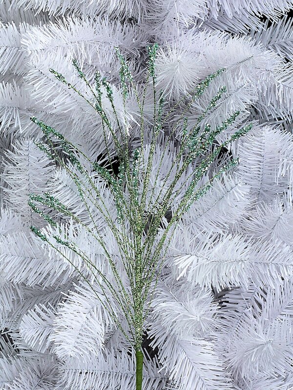 Mint Green Lavender With Glitter & Sequins Long Christmas Stem | 63cm — image 2