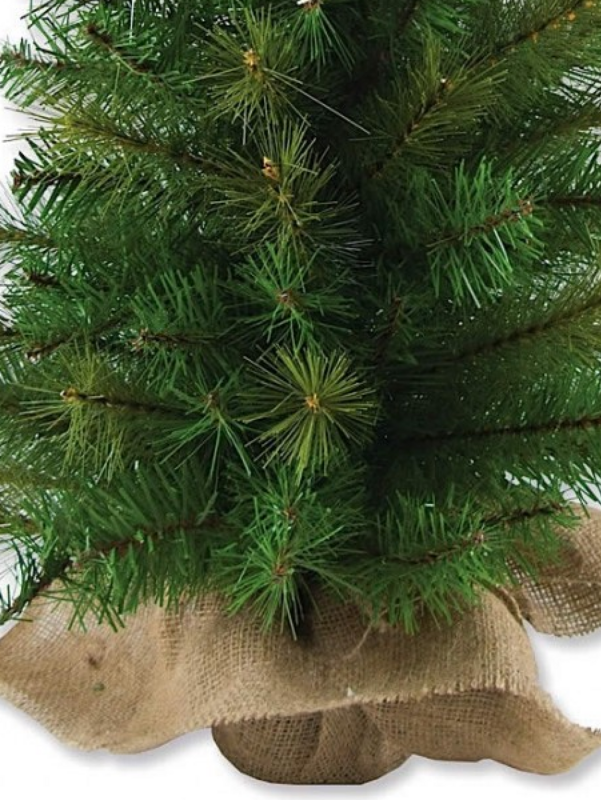 65cm Balsam Pine & Fir Needle Tabletop Tree | 104 Tips & Burlap Base — image 4