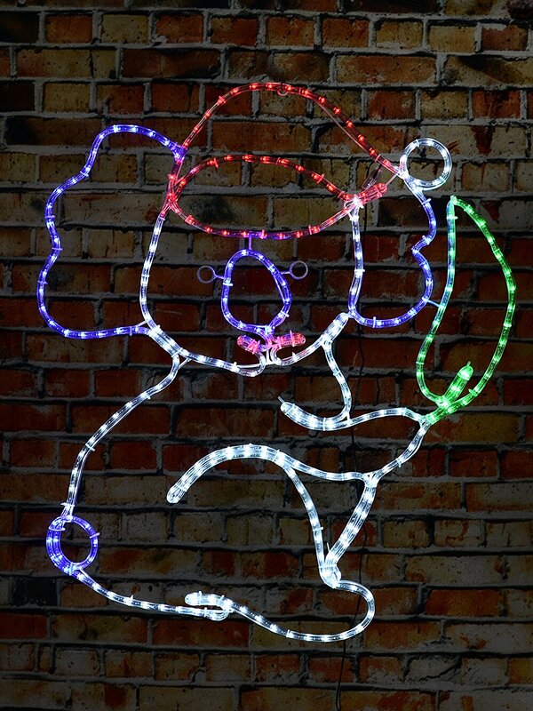 85cm Koala Holding Gum Leaf Outdoor Christmas LED Rope Light Display — image 5