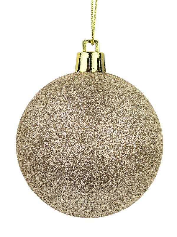 Blush Pink & Champagne Gloss, Matte & Glitter Baubles - 12 x 60mm  — image 8