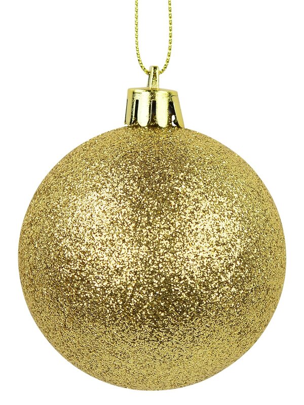 Gloss, Matte, Pearl, Glitter & Striped Gold & Champagne Baubles - 64 x 60mm