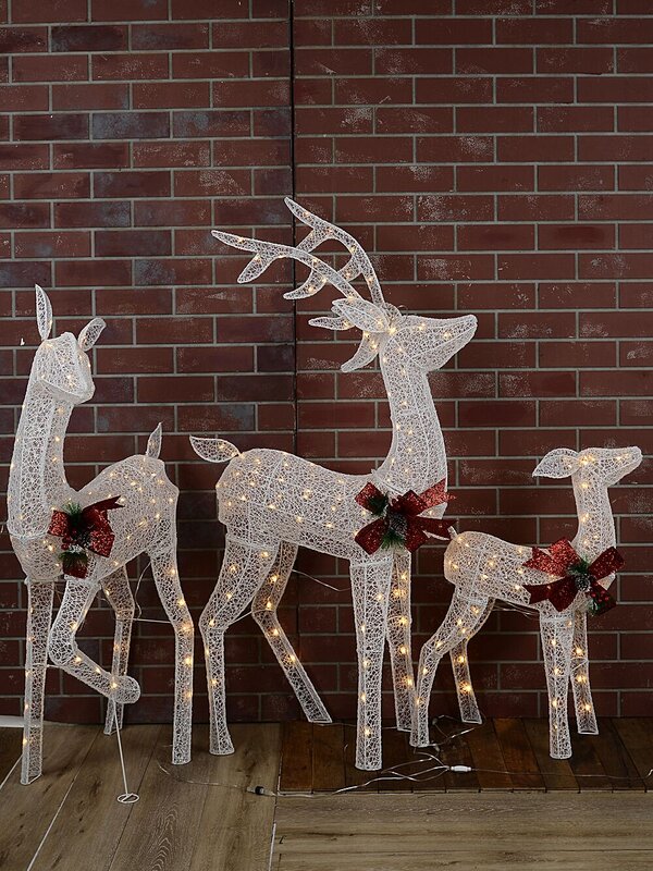 Outdoor 3D Warm White Dynamic Mesh Reindeer Family LED Display Set | 1.6m — image 6