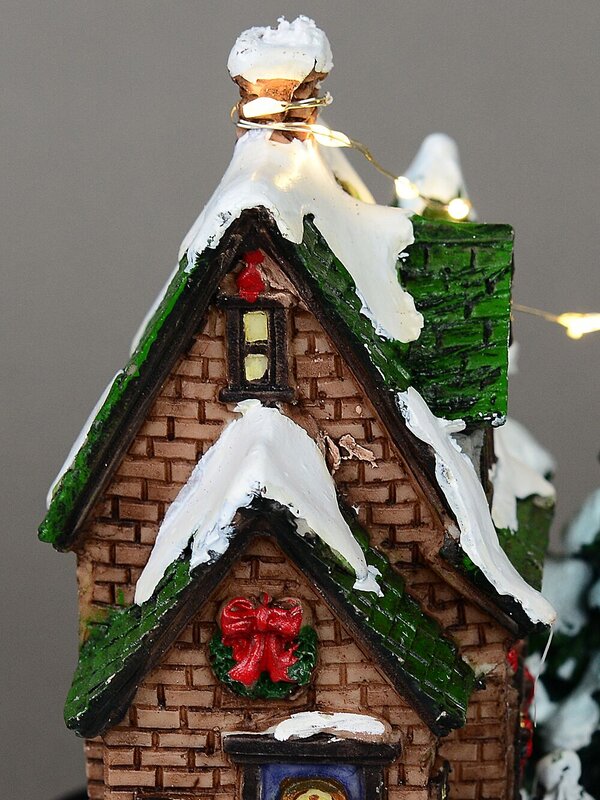 Snow Day! Skating Around A Frozen Pond Christmas Village Scene - 26cm — image 7