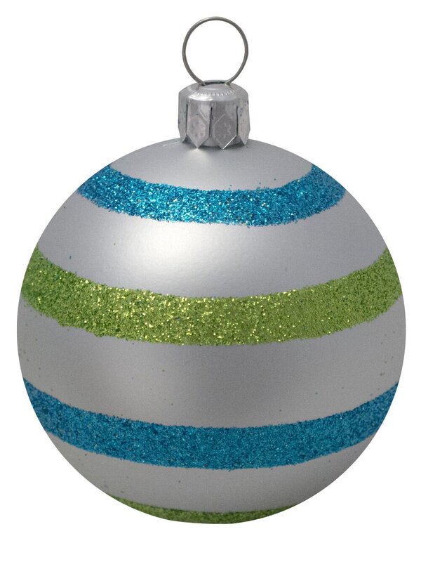 Turquoise, Lime & Silver Baubles With Assorted Patterns - 9 x 60mm — image 6