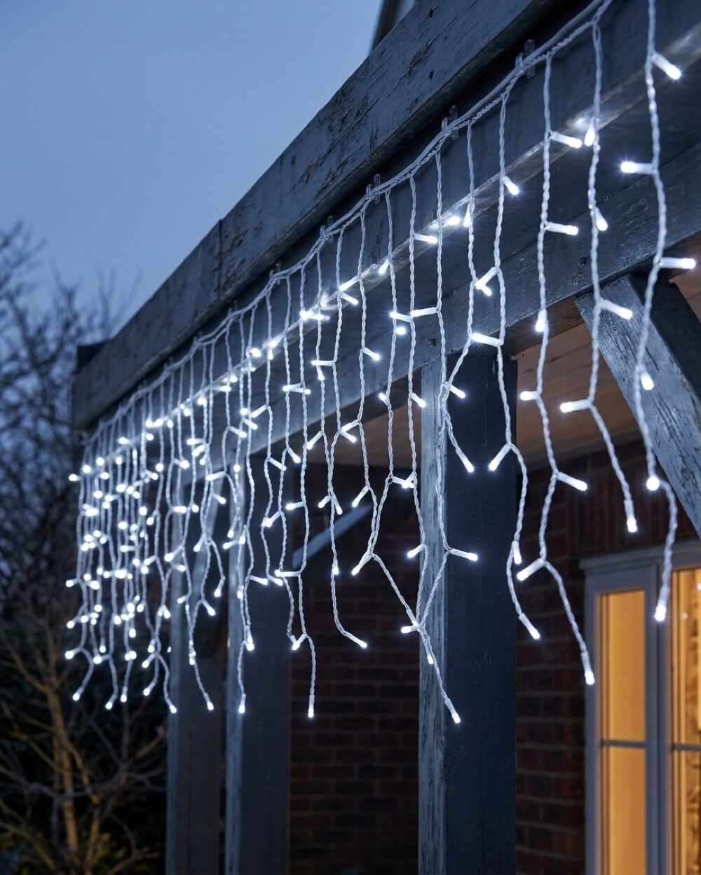 1000 Cool White LED Icicle String Lights 8 Function With Timer | 30m — image 3