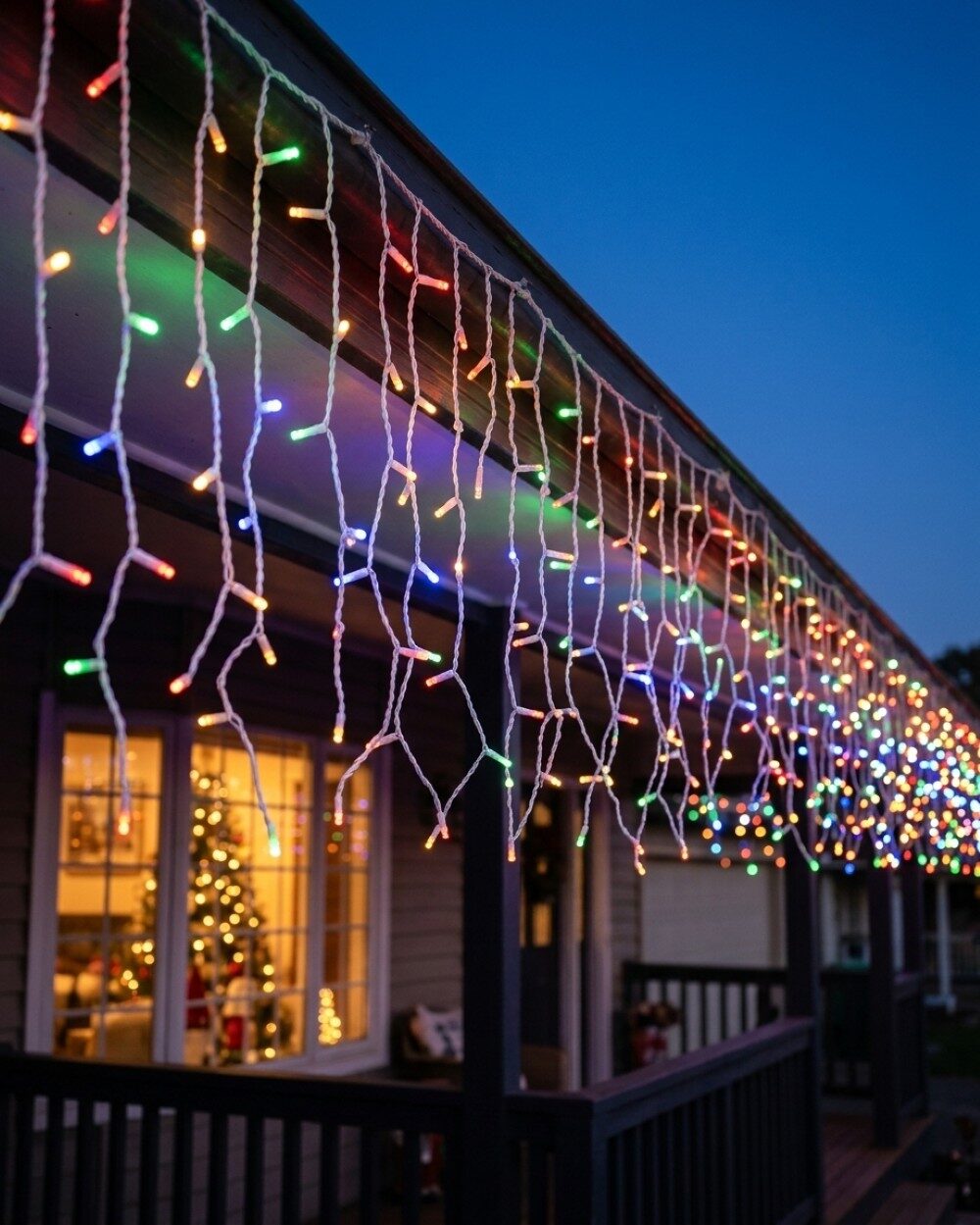 1000 Multi Colour LED Icicle String Lights 8 Function With Timer | 30m — image 2