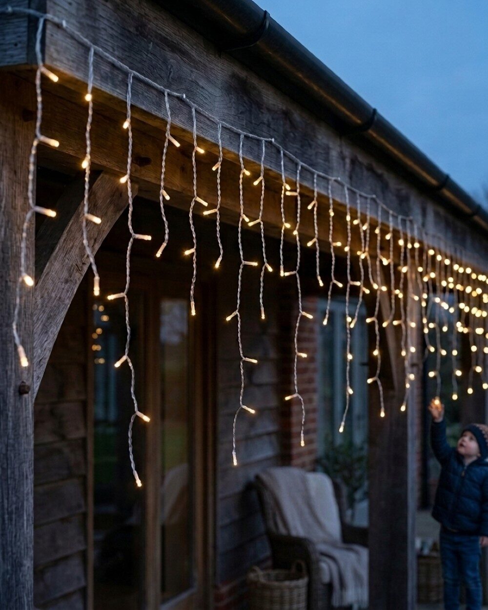 1000 Warm White LED Icicle String Lights 8 Function With Timer | 30m — image 4