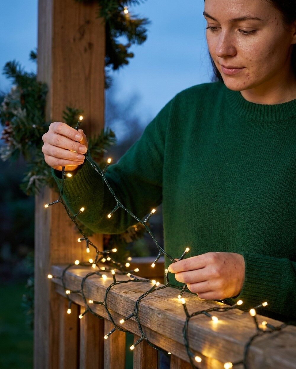 1000 Warm White LED Solar String Fairy Lights 8 Function With Timer | 50m — image 3