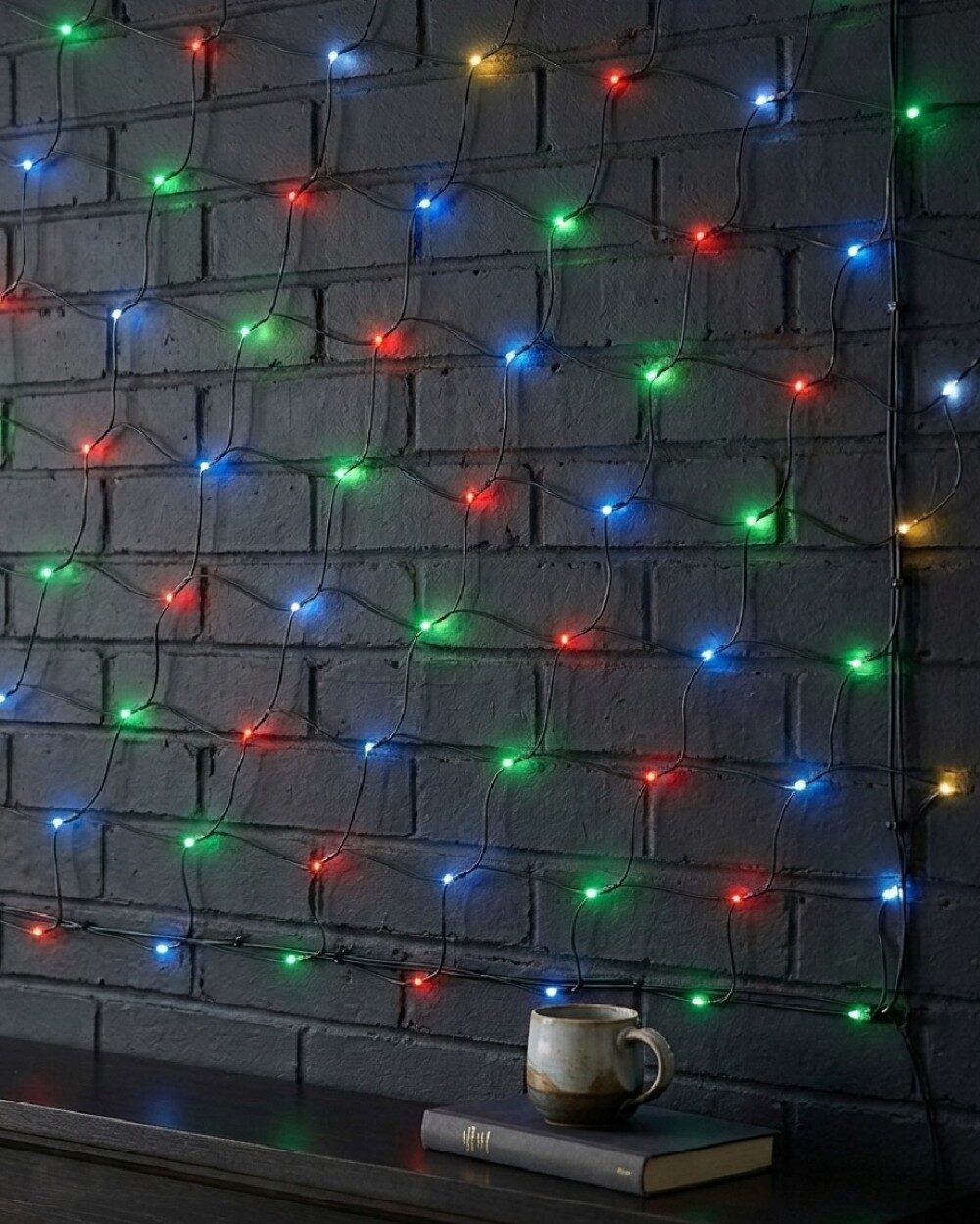 1024 Multi Colour LED Hybrid Solar & Electric Net Lights With Timer | 4m x 4m — image 4