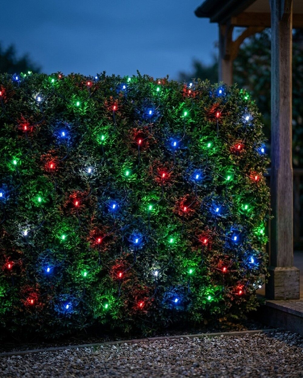 1024 Multi Colour LED Hybrid Solar & Electric Net Lights With Timer | 4m x 4m — image 2