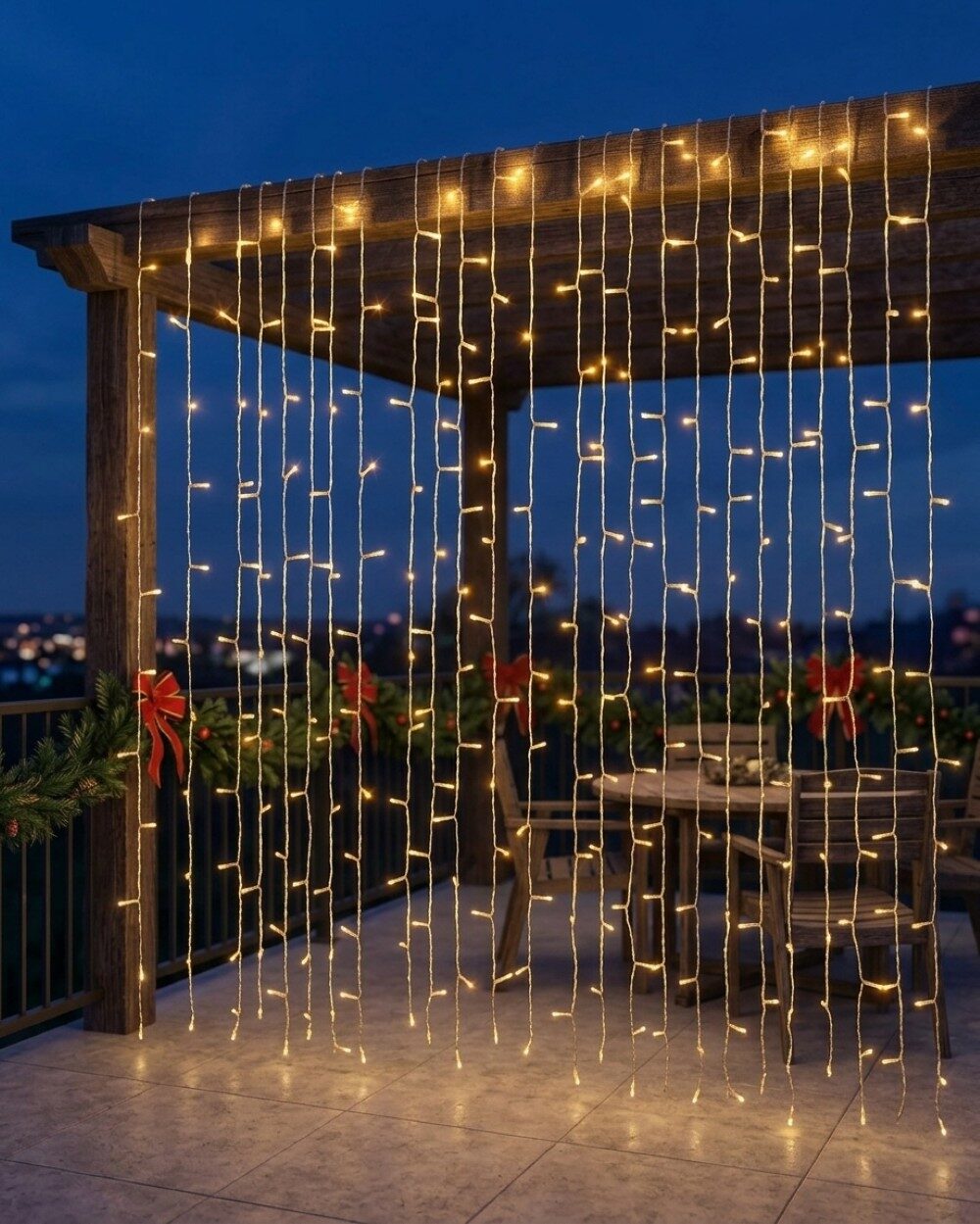 1200 Warm White LED Curtain Light 8 Function With Timer | 6m x 3m — image 2
