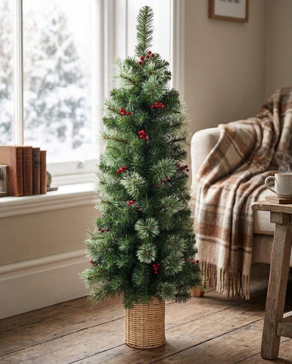 1.2m Juniper Dual Tip Cashmere Sapling Tree With Red Berries | 161 Tips — image 2