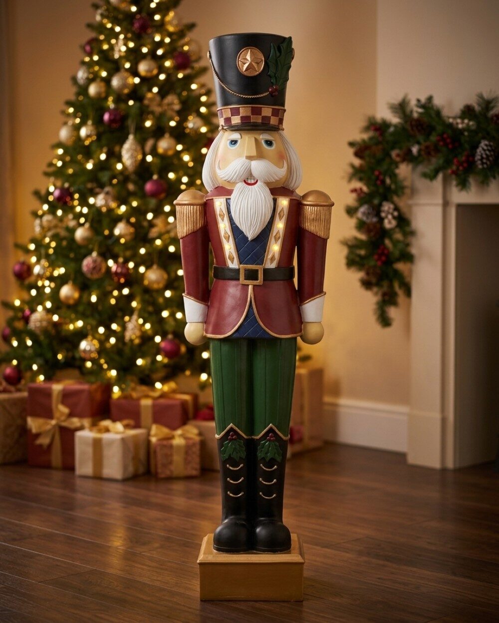 1.53m Illuminated Traditional Mistletoe Nutcracker Life Size Resin Christmas Ornament — image 2