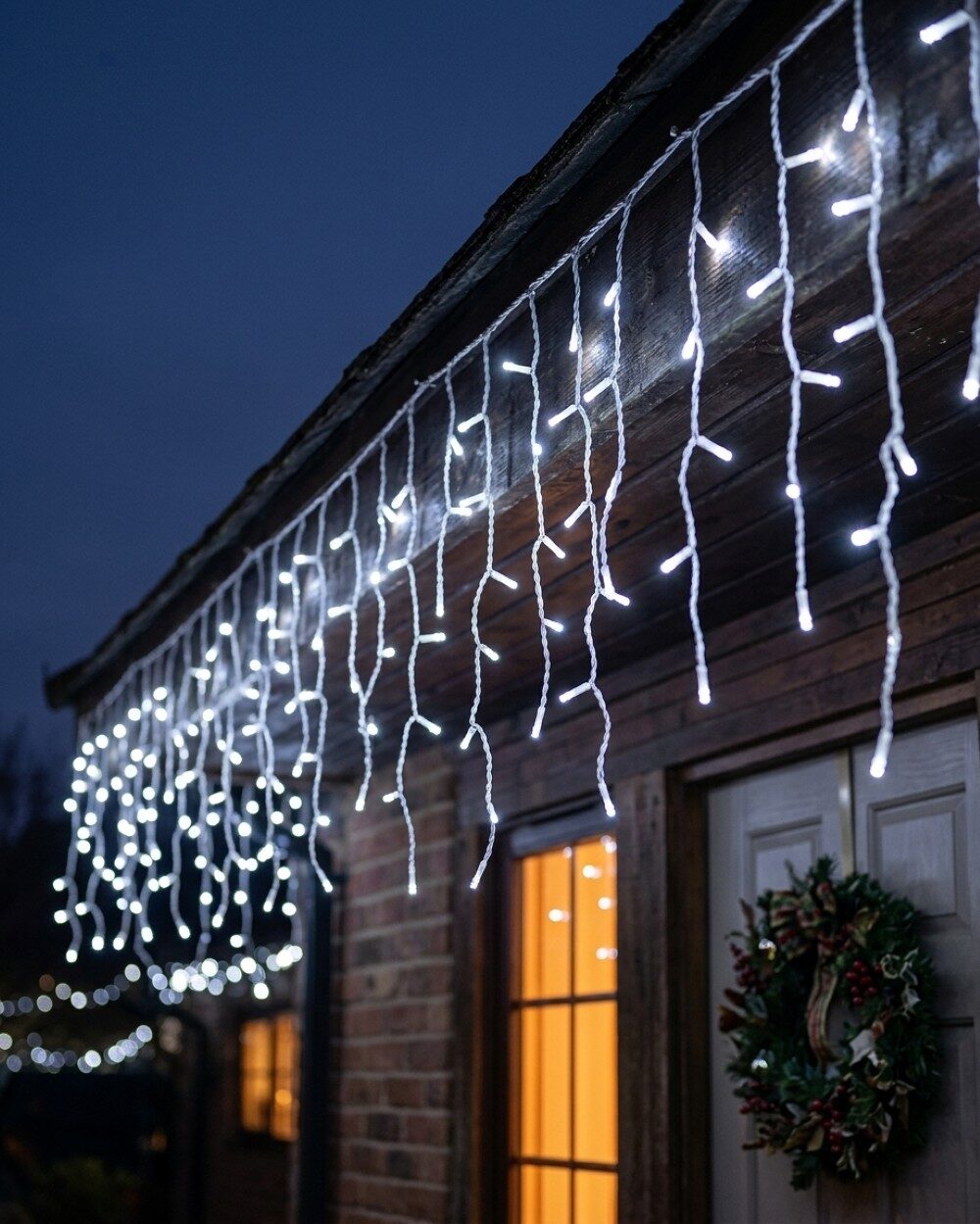 1660 Cool White LED Icicle String Lights 8 Function With Timer | 50m — image 2