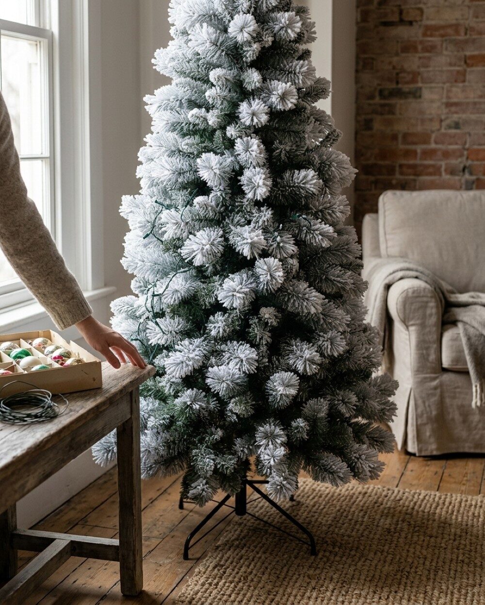 1.8m Bavarian Heavily Flocked Dual Tip Christmas Tree | 497 Spruce & Fir Tips — image 4