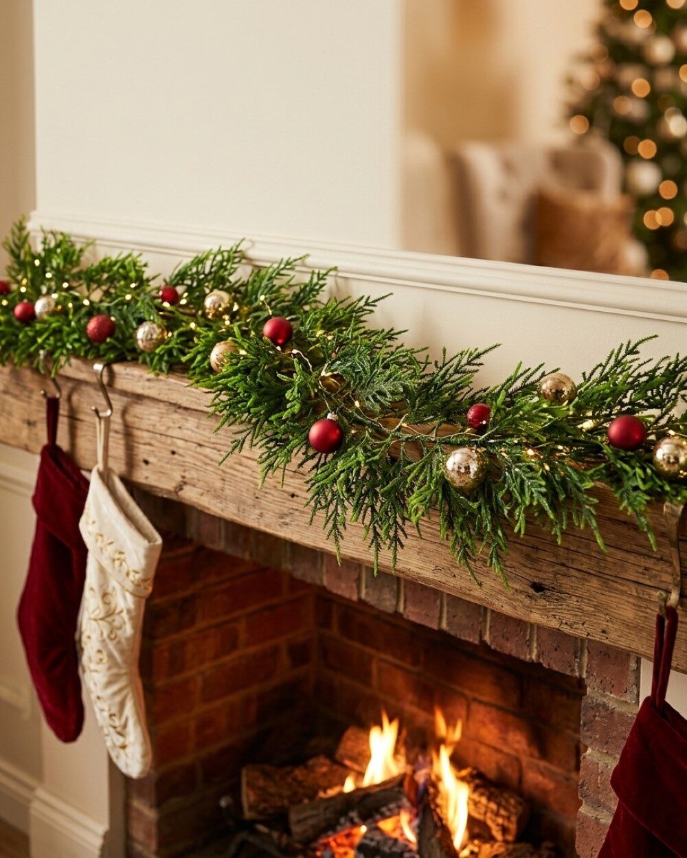 1.8m Cedar Leaf Christmas Garland | 120 Tips — image 4