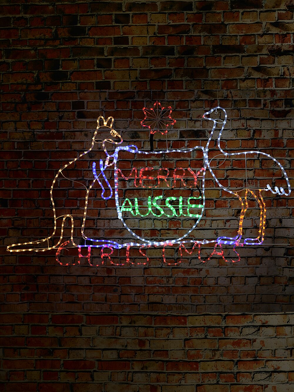 1.9m Outdoor Merry Aussie Christmas Coat Of Arms LED Rope Light Silhouette — image 5