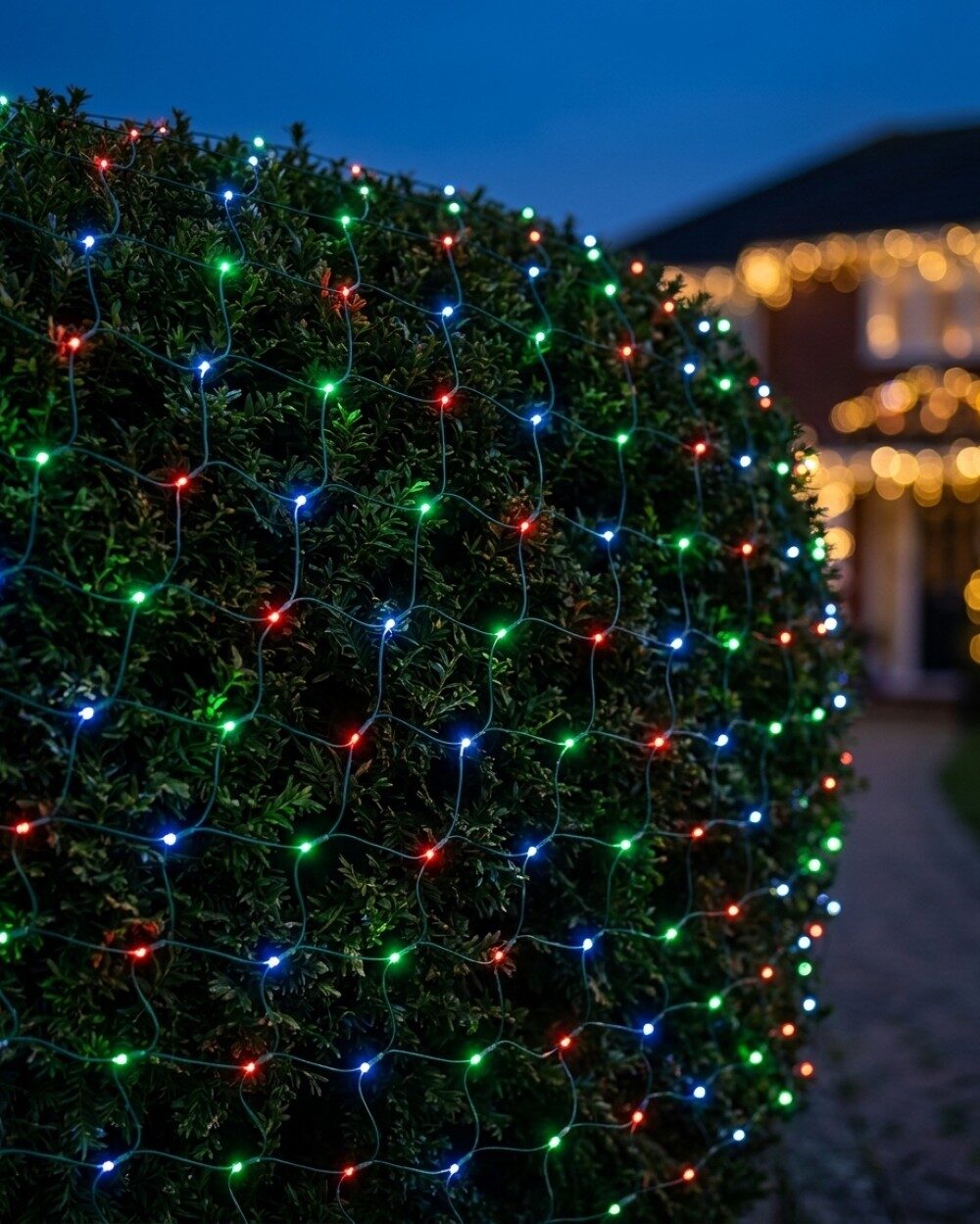 256 Multi Colour LED Hybrid Solar & Electric Net Lights With Timer | 2m x 2m — image 2