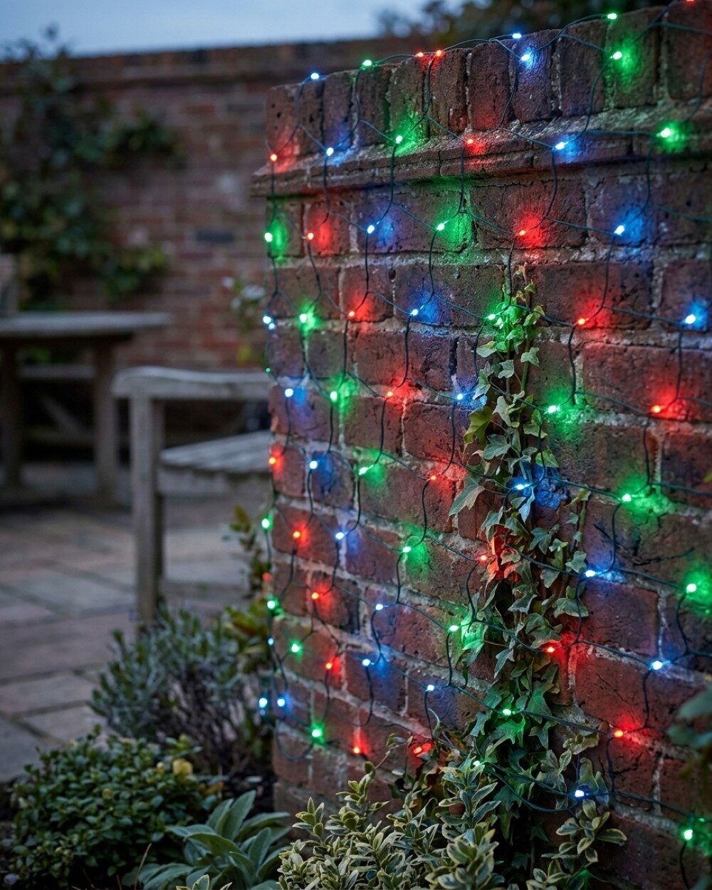 256 Multi Colour LED Hybrid Solar & Electric Net Lights With Timer | 2m x 2m — image 4