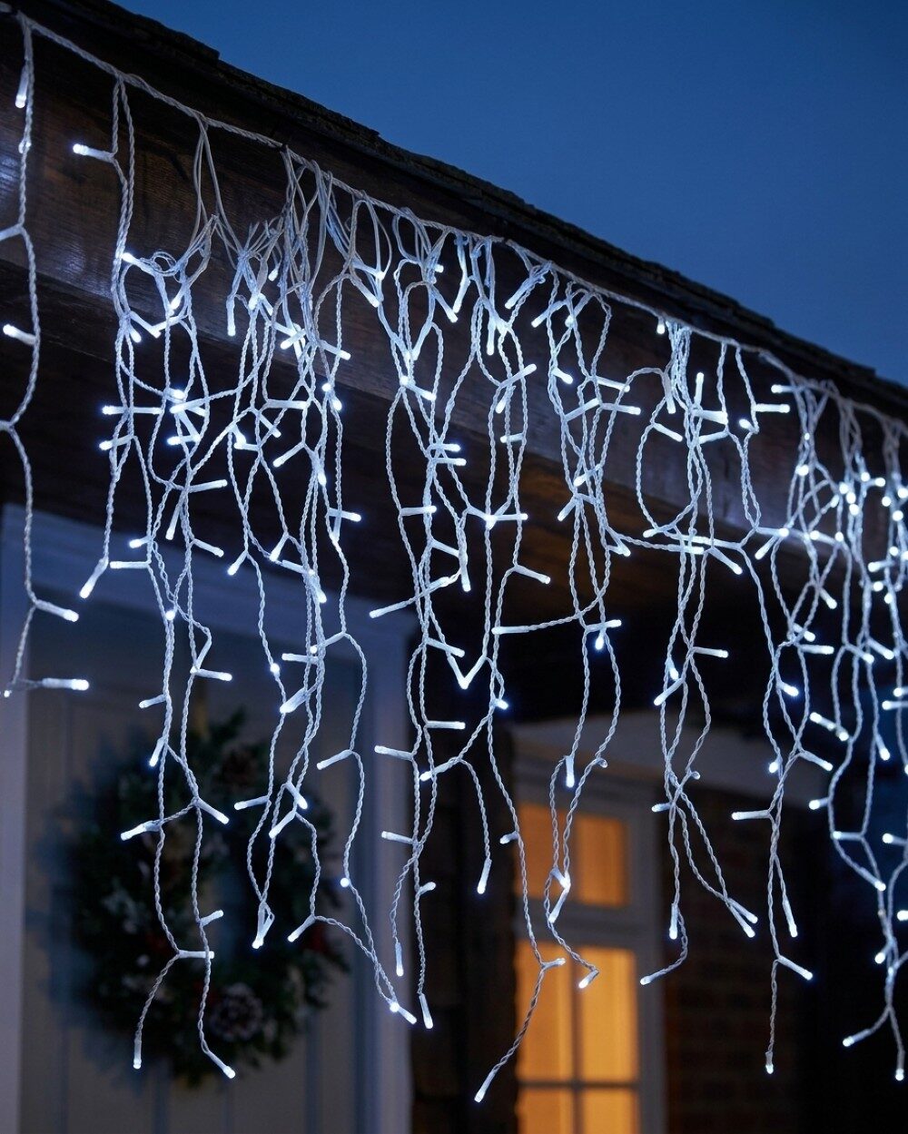 340 Cool White LED Icicle String Lights 8 Function With Timer | 10m — image 2