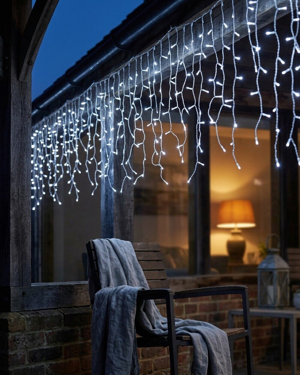 340 Cool White LED Icicle String Lights 8 Function With Timer | 10m — image 4
