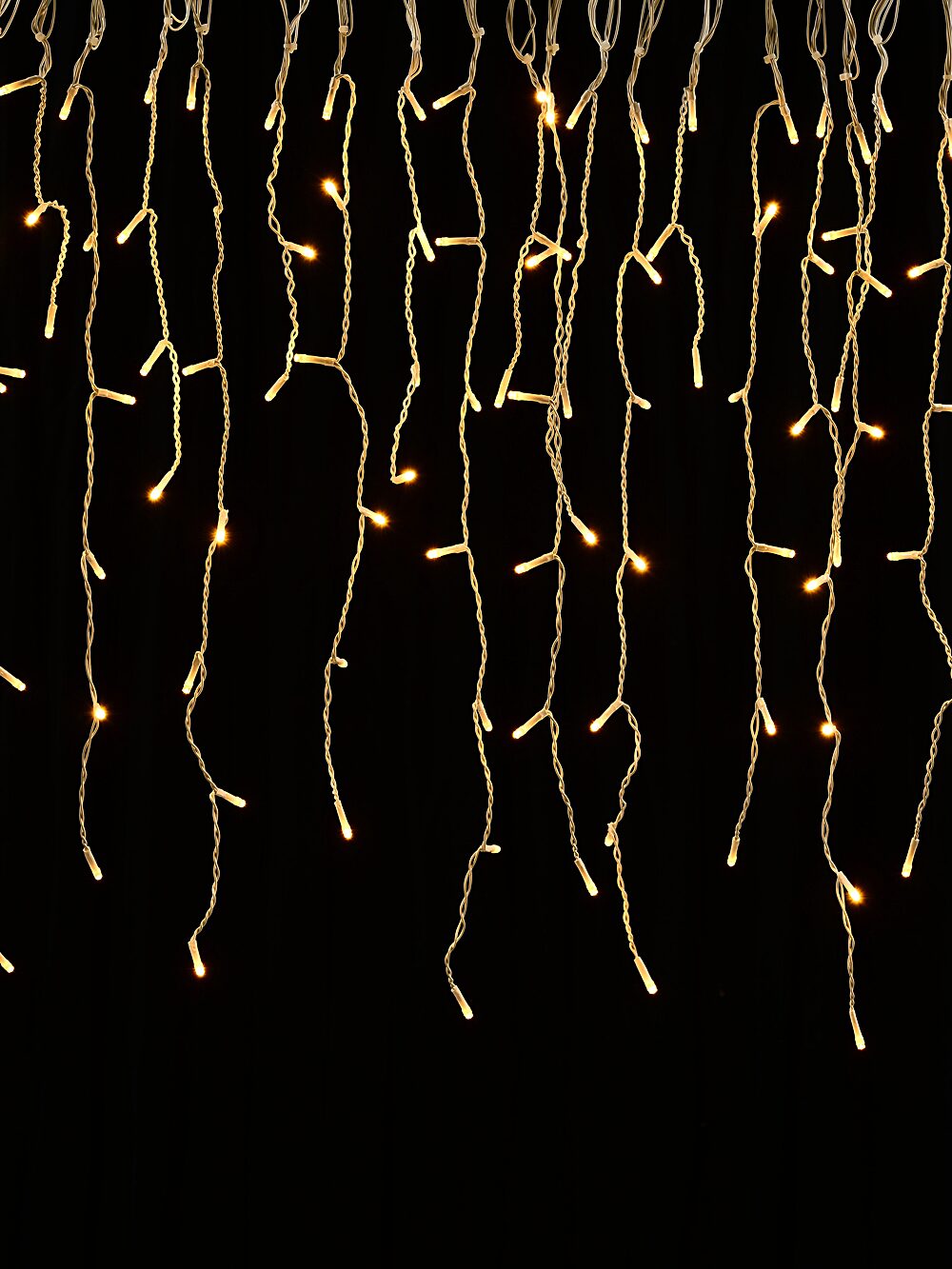 340 Warm White LED Icicle String Lights 8 Function With Timer | 10m