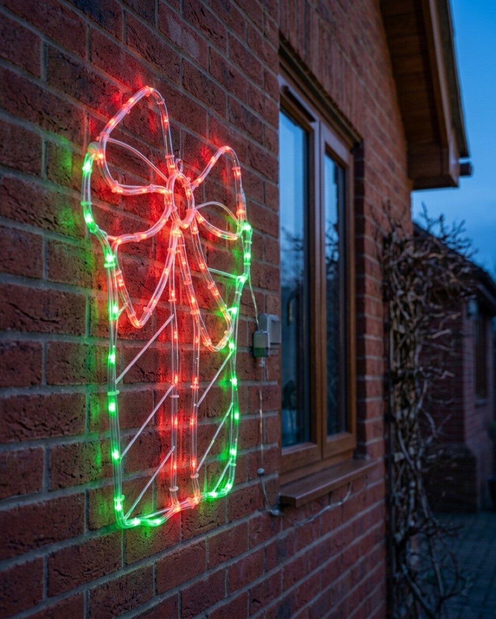 48cm Outdoor Christmas Present & Bow LED Noodle Rope Light Motif — image 4