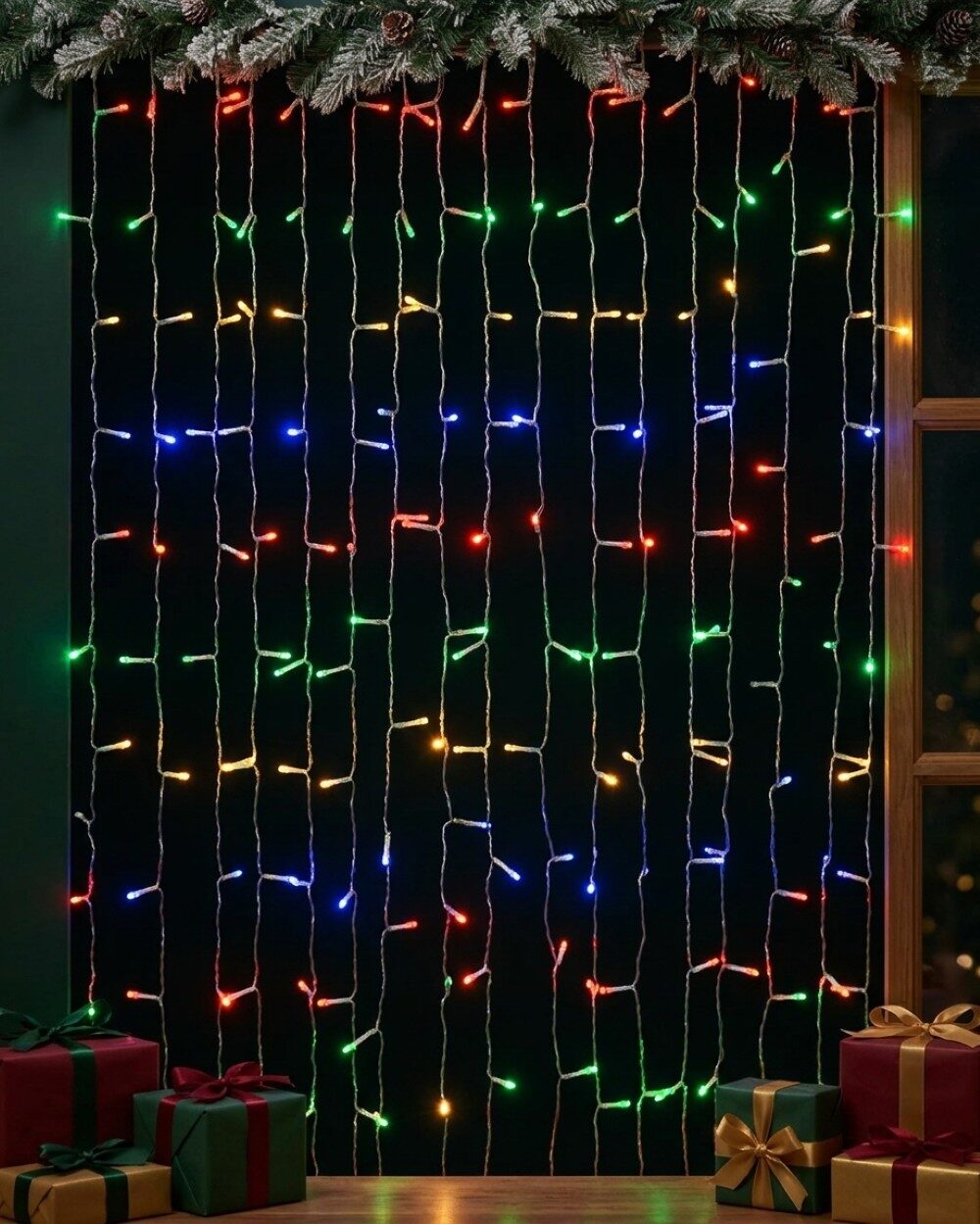 600 Multi Colour LED Curtain Lights 8 Function With Timer | 3m x 3m — image 2