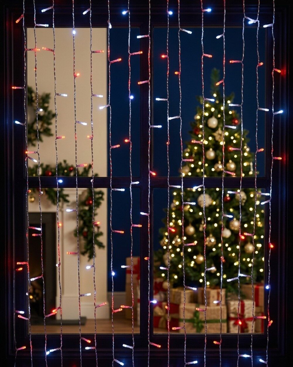 600 Red & Cool White LED Curtain Light 8 Function With Timer | 3m x 3m — image 2