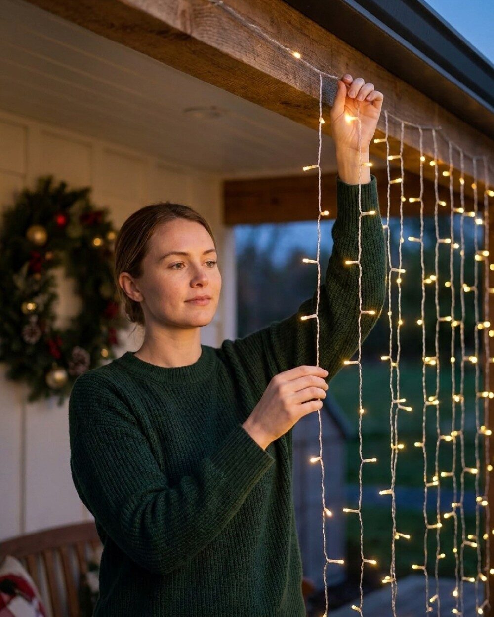 600 Warm White LED Curtain Light 8 Function With Timer | 3m x 3m — image 3