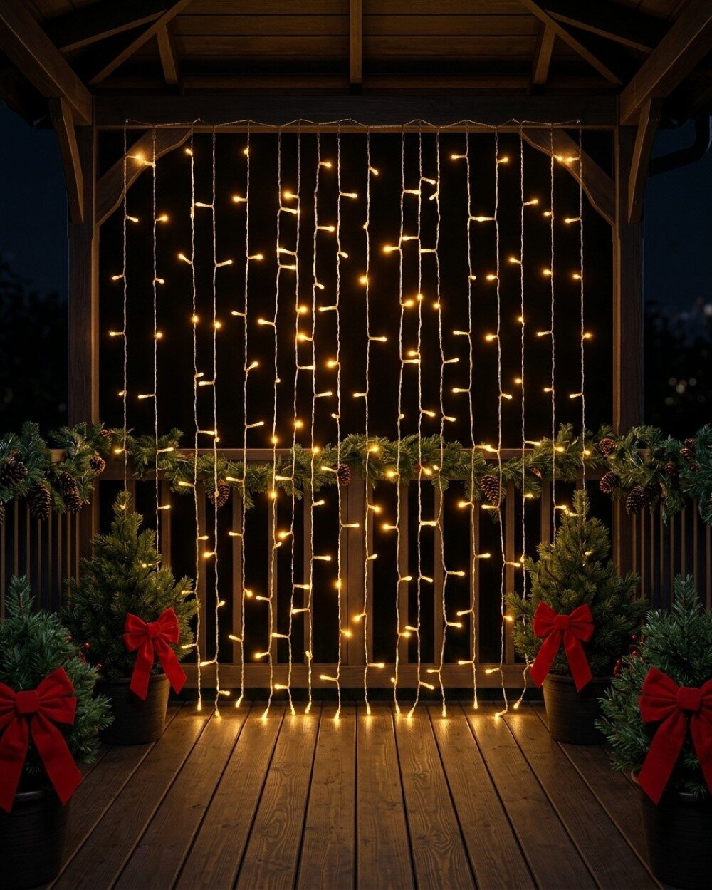 600 Warm White LED Rapid Blink Curtain Light With Timer | 3m x 3m — image 2