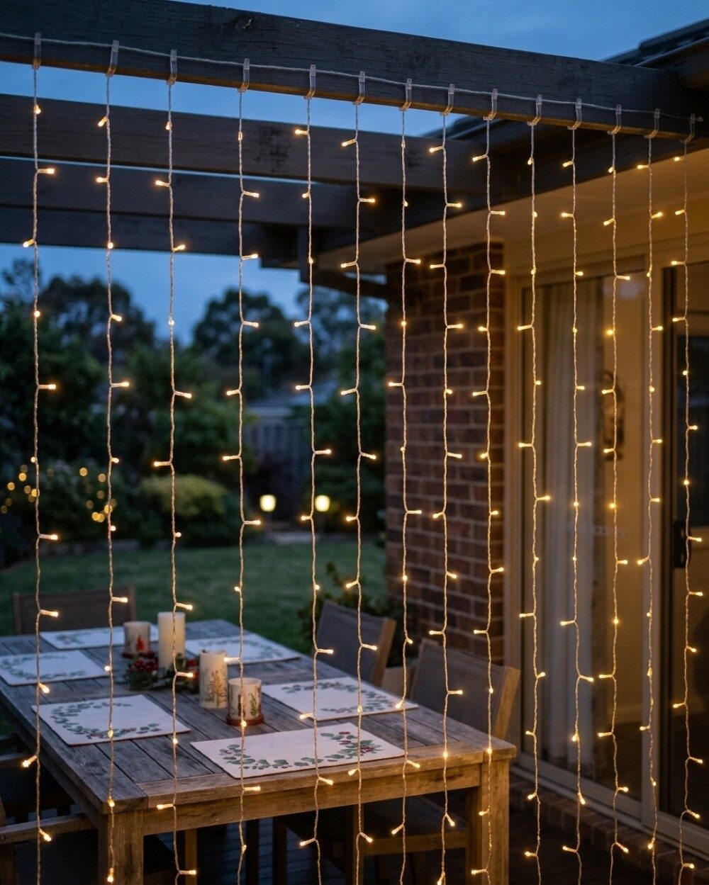 600 Warm White LED Rapid Blink Curtain Light With Timer | 3m x 3m — image 4