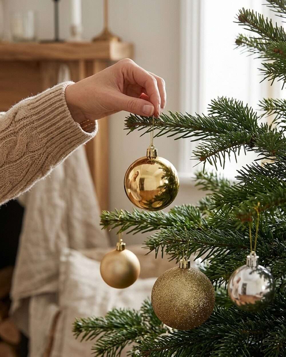 60x Dynamic Gold & Champagne Multi Texture Bauble Mega Pack | 40mm-70mm — image 4