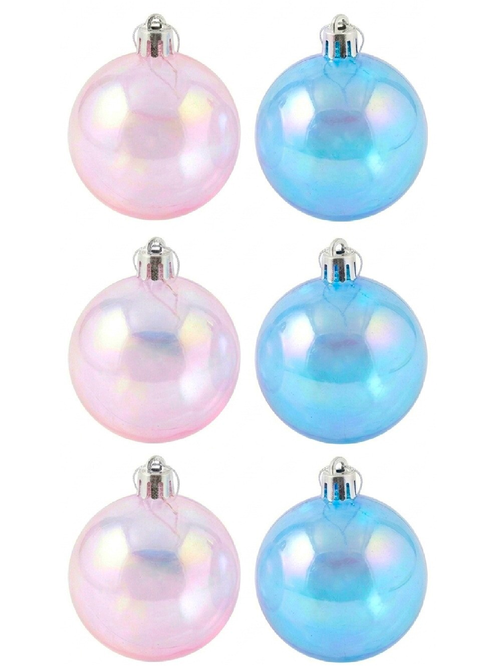 6x Radiant Iridescent Blue & Pink Essential Soap Bubble Baubles | 60mm — image 6