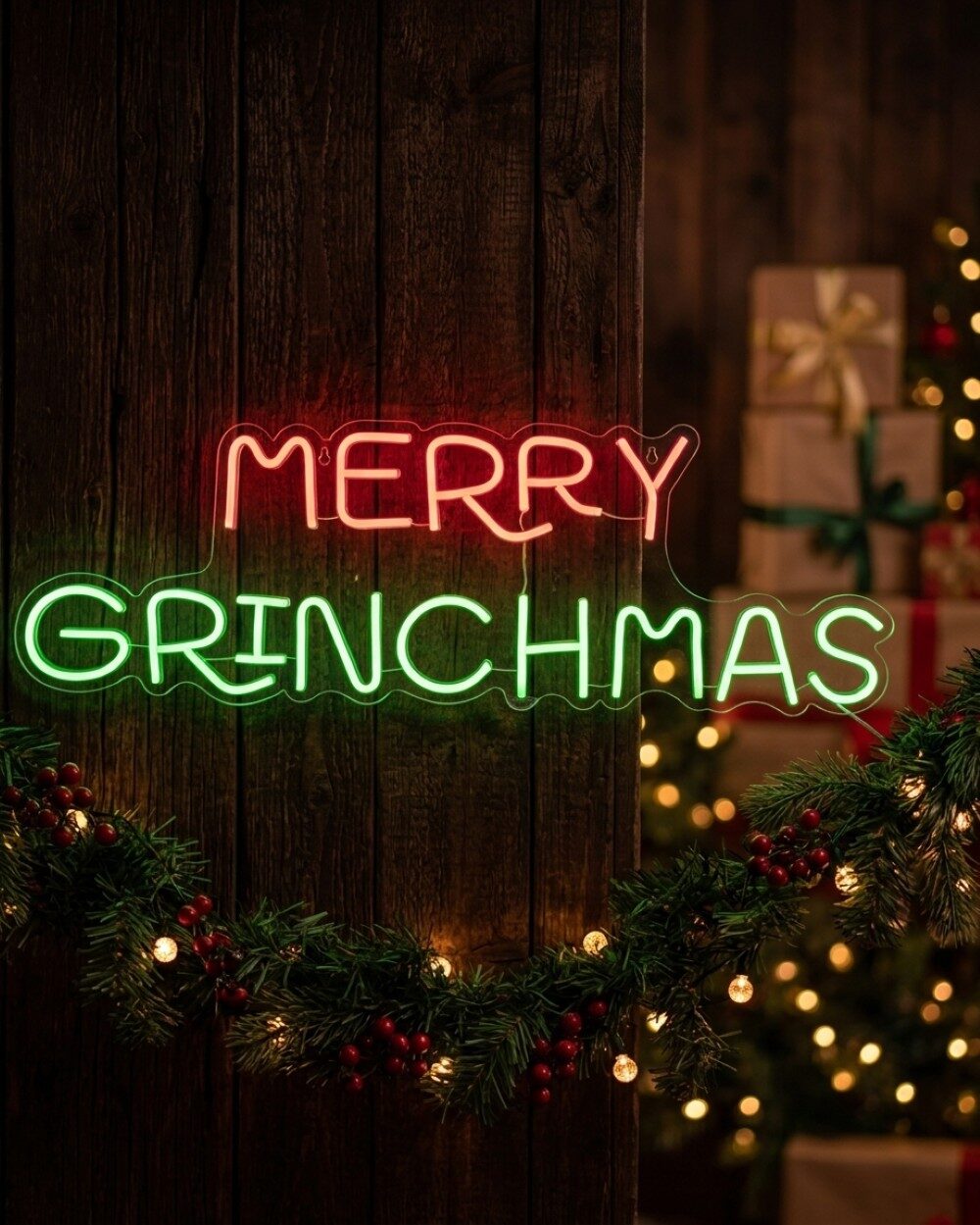 75cm Dr. Suess Merry Grinchmas USB Neon LED Display On Acrylic Board — image 2