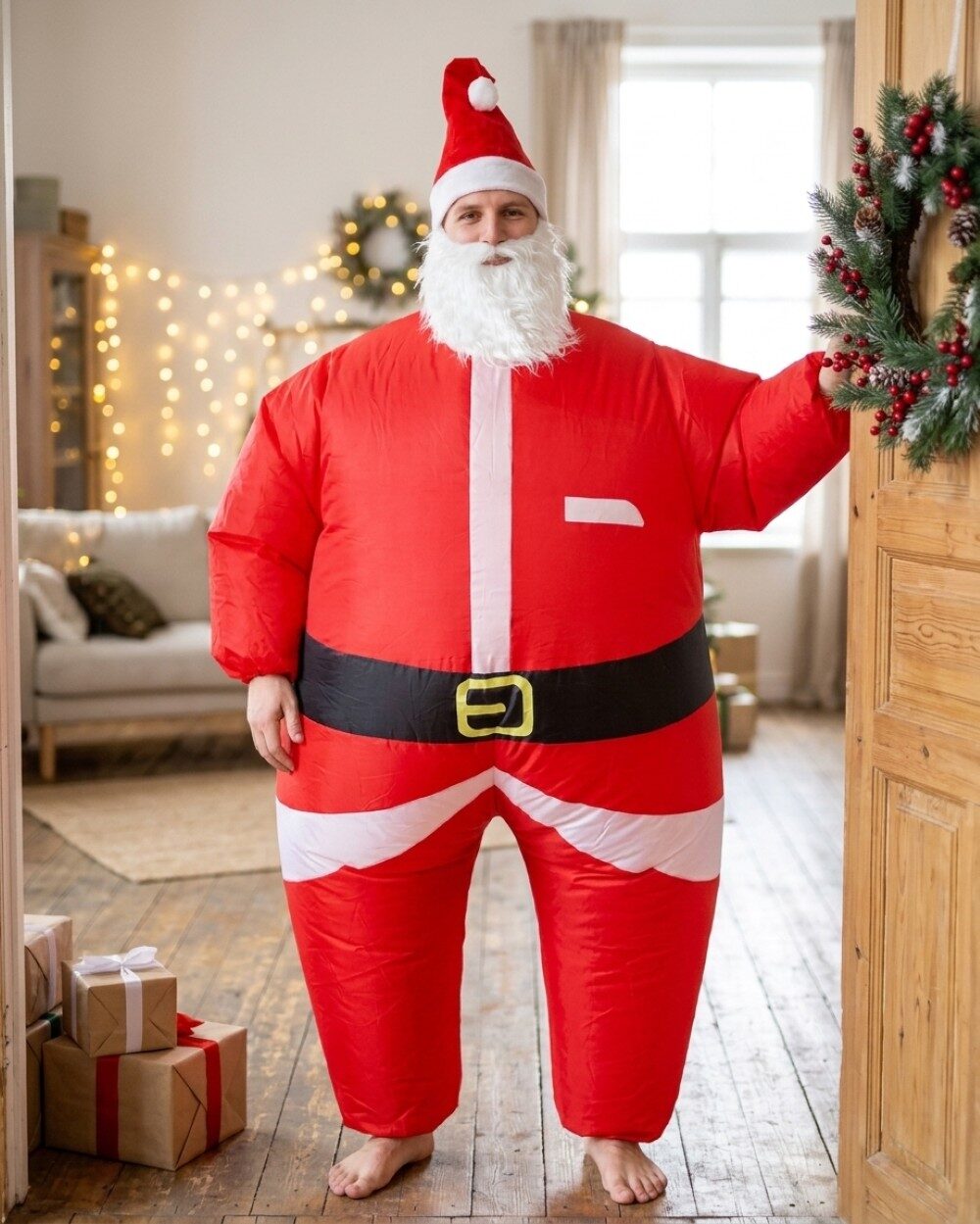Adult Inflatable Santa Suit Costume | Blow-Up Christmas Suit (Fits 150-190cm) — image 5