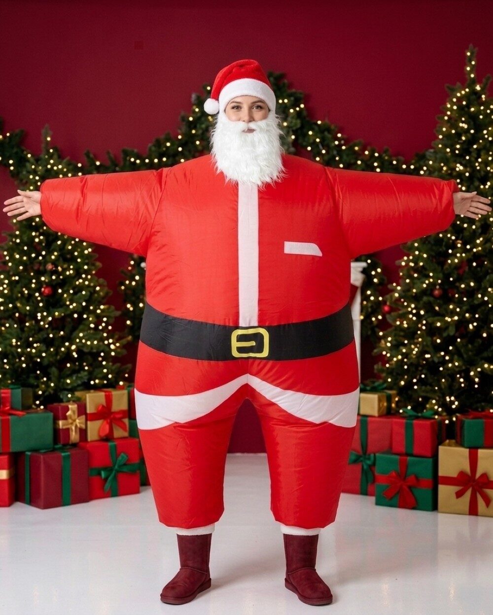 Adult Inflatable Santa Suit Costume | Blow-Up Christmas Suit (Fits 150-190cm) — image 2