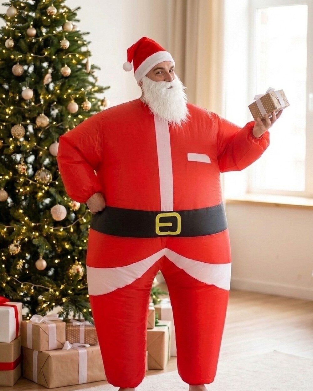 Adult Inflatable Santa Suit Costume | Blow-Up Christmas Suit (Fits 150-190cm) — image 3