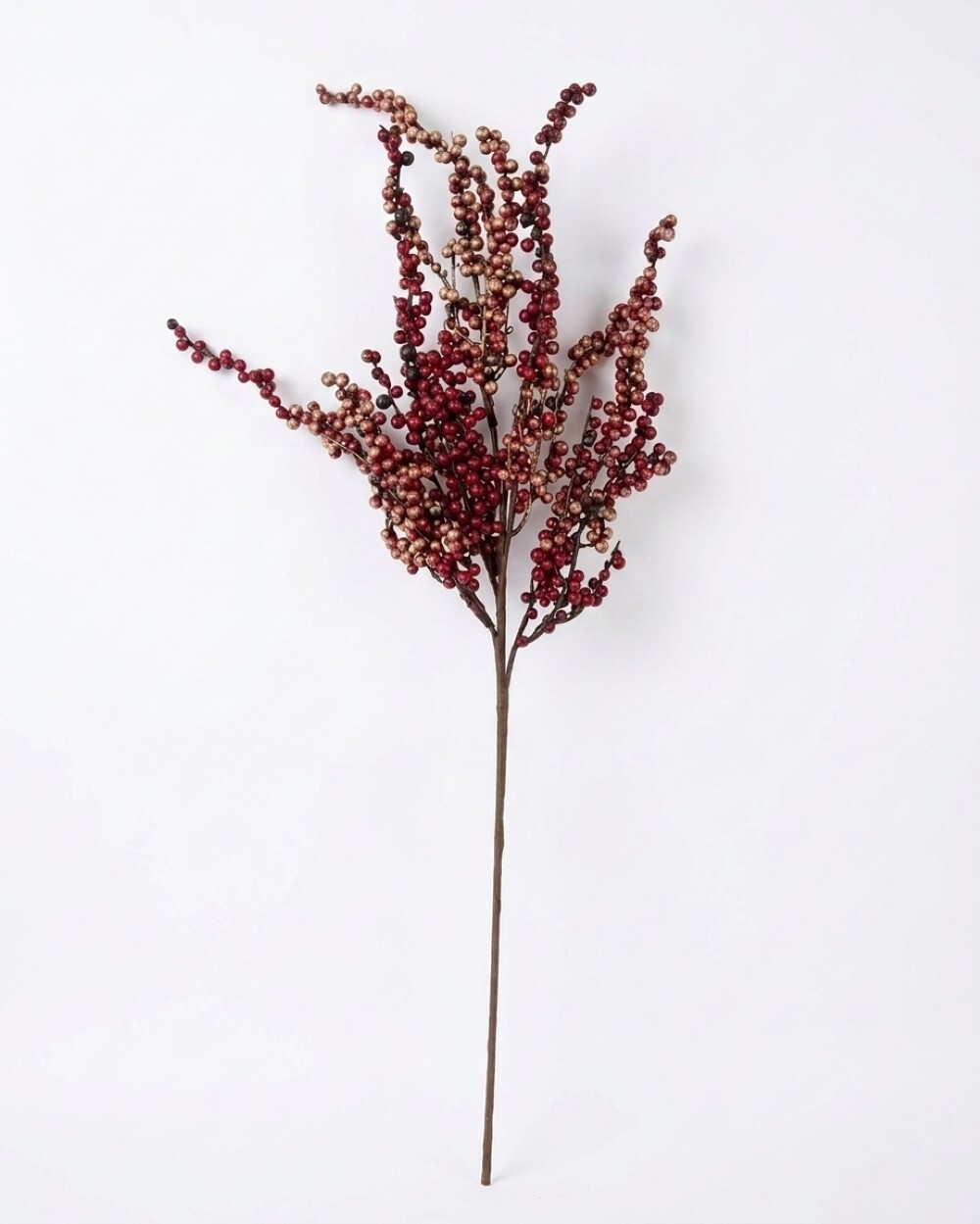 Deep Red & Speckled Gold Berry Spray Stem With Interlocking Clusters | 70cm — image 5