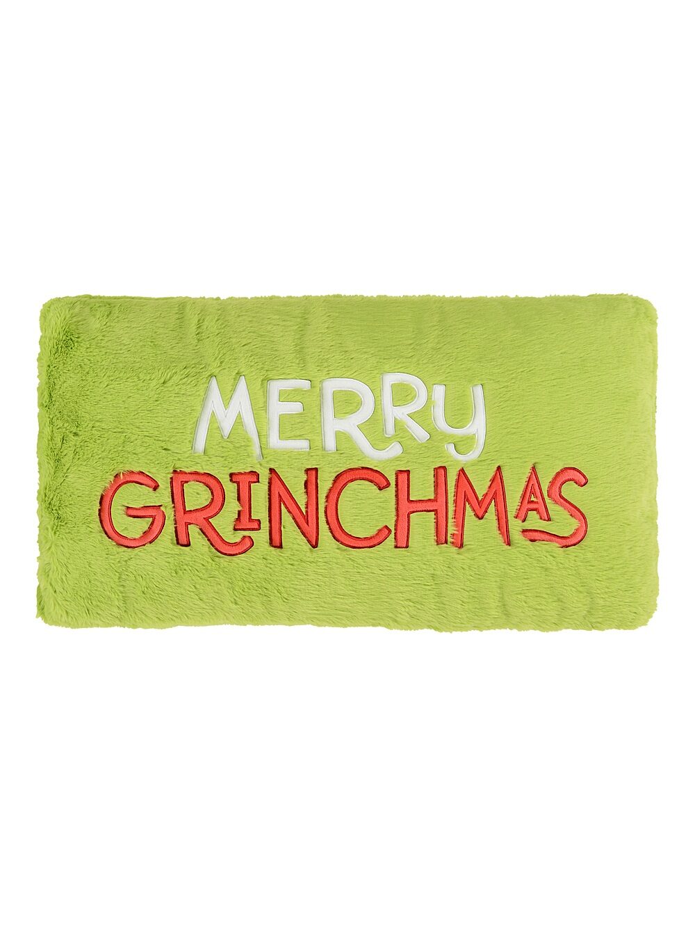 Dr. Seuss Embroidered Merry Grinchmas Green Plush Lumbar Pillow | 75cm — image 5