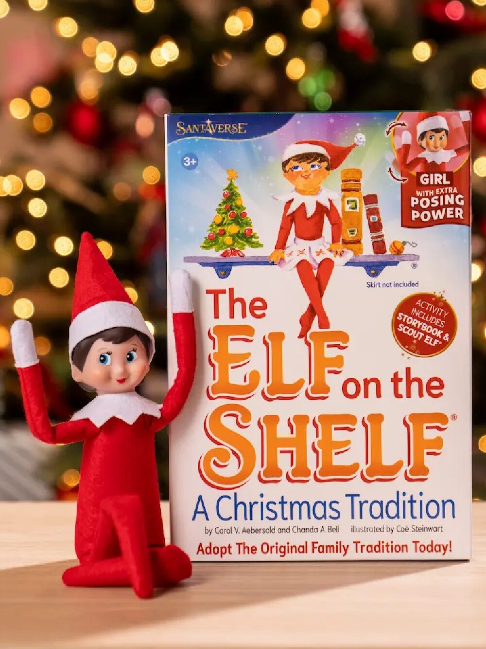 Official The Elf On The Shelf Girl Box Set | Extra Posing Wired Scout Elf & Book
