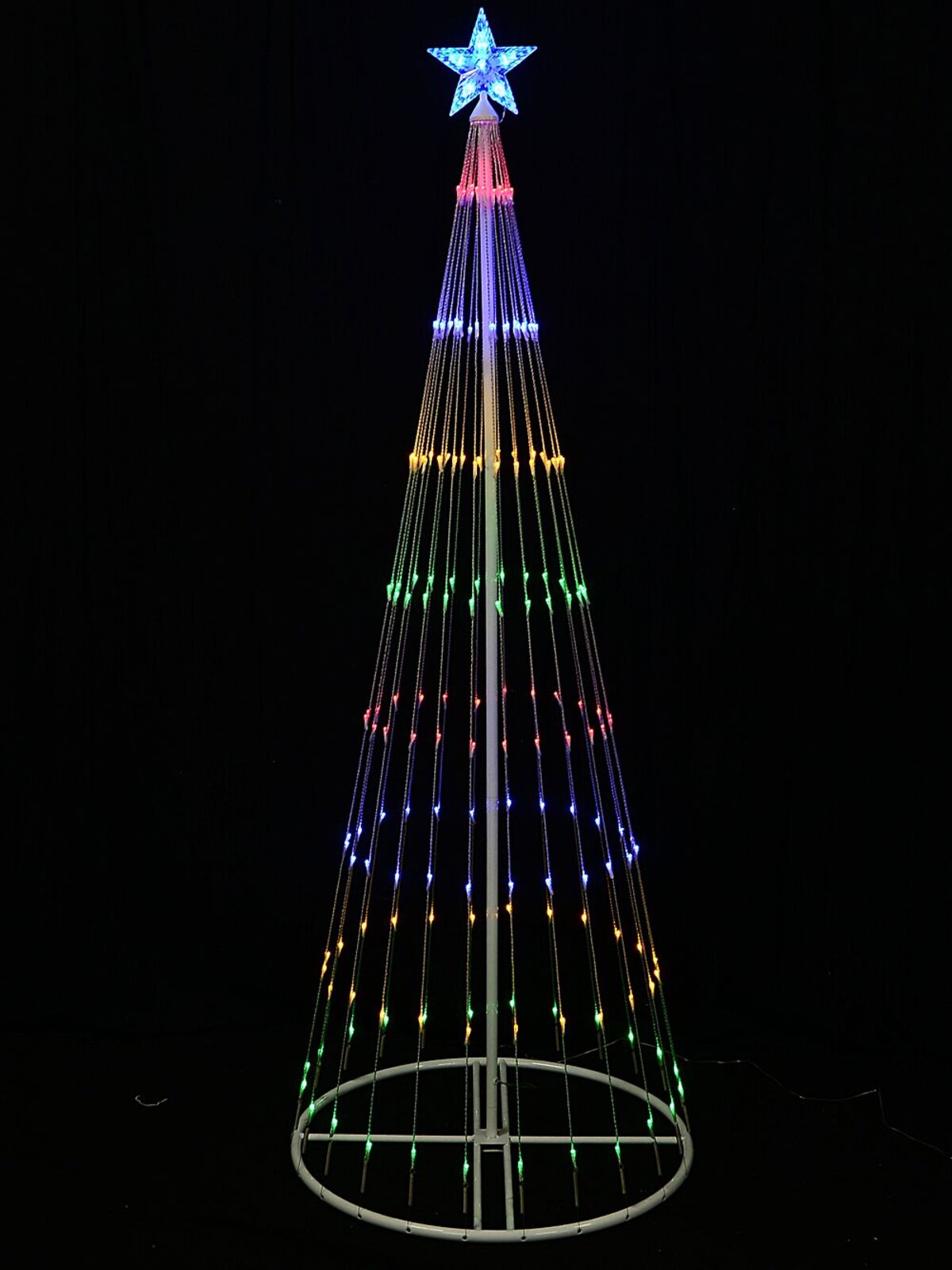 1.9m Outdoor Digital LED Multi Colour 3D Conical Christmas Tree