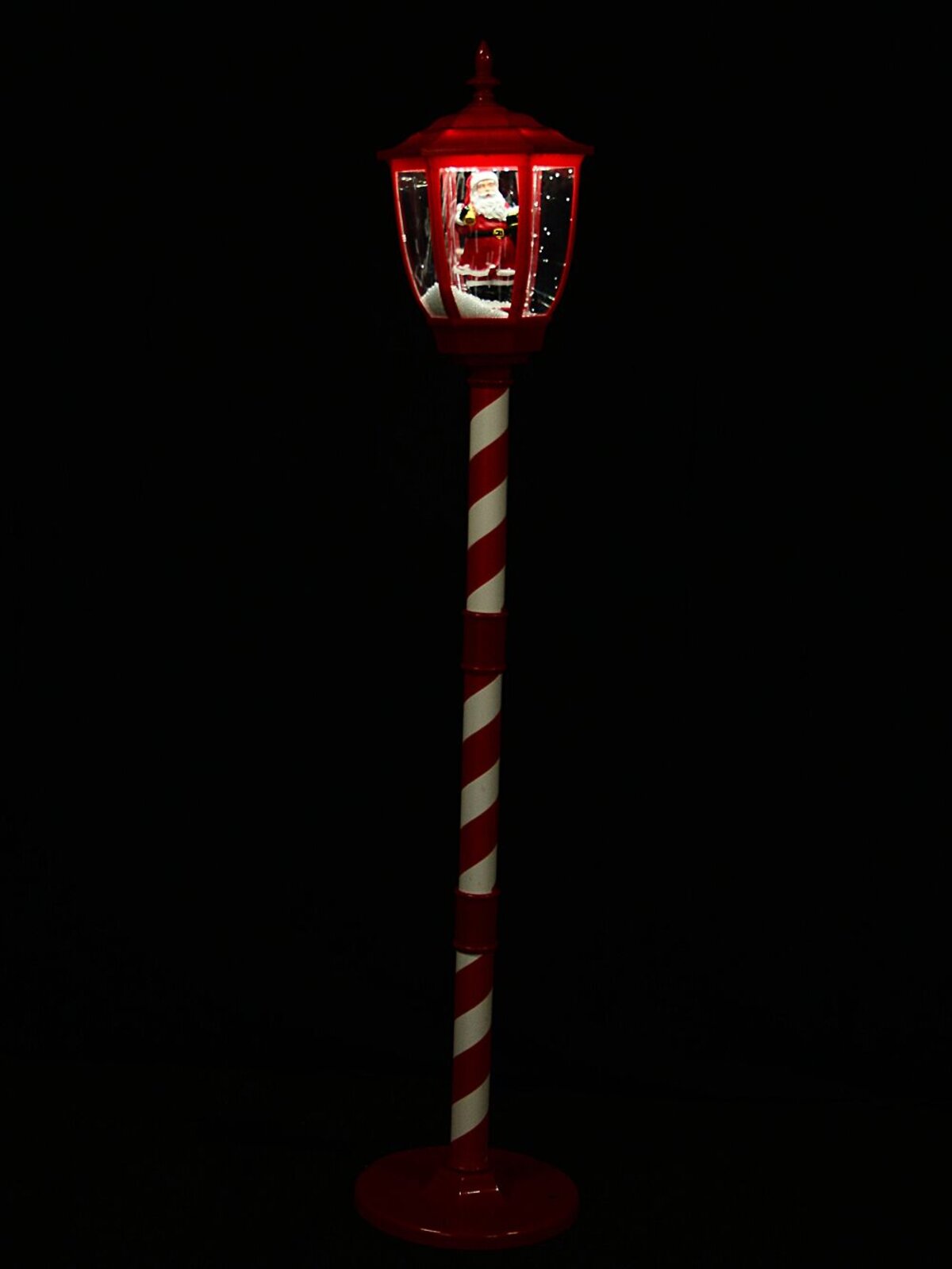 1.5m Snowing Santa Musical Christmas Street Lamp Post | USB Indoor Display