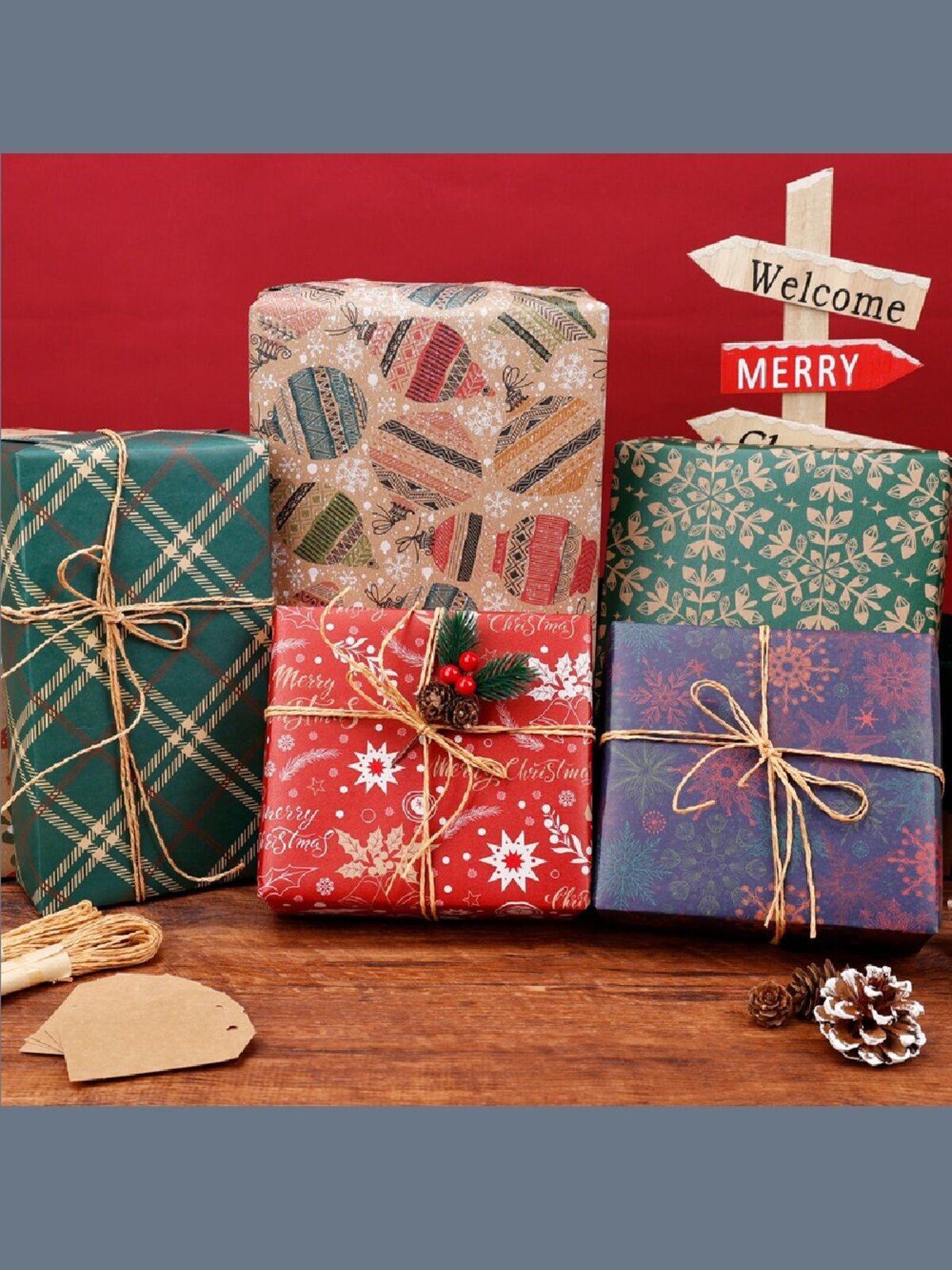 Assorted Heritage Mix Christmas Gift Wrapping Paper | 5m x 70cm — image 2