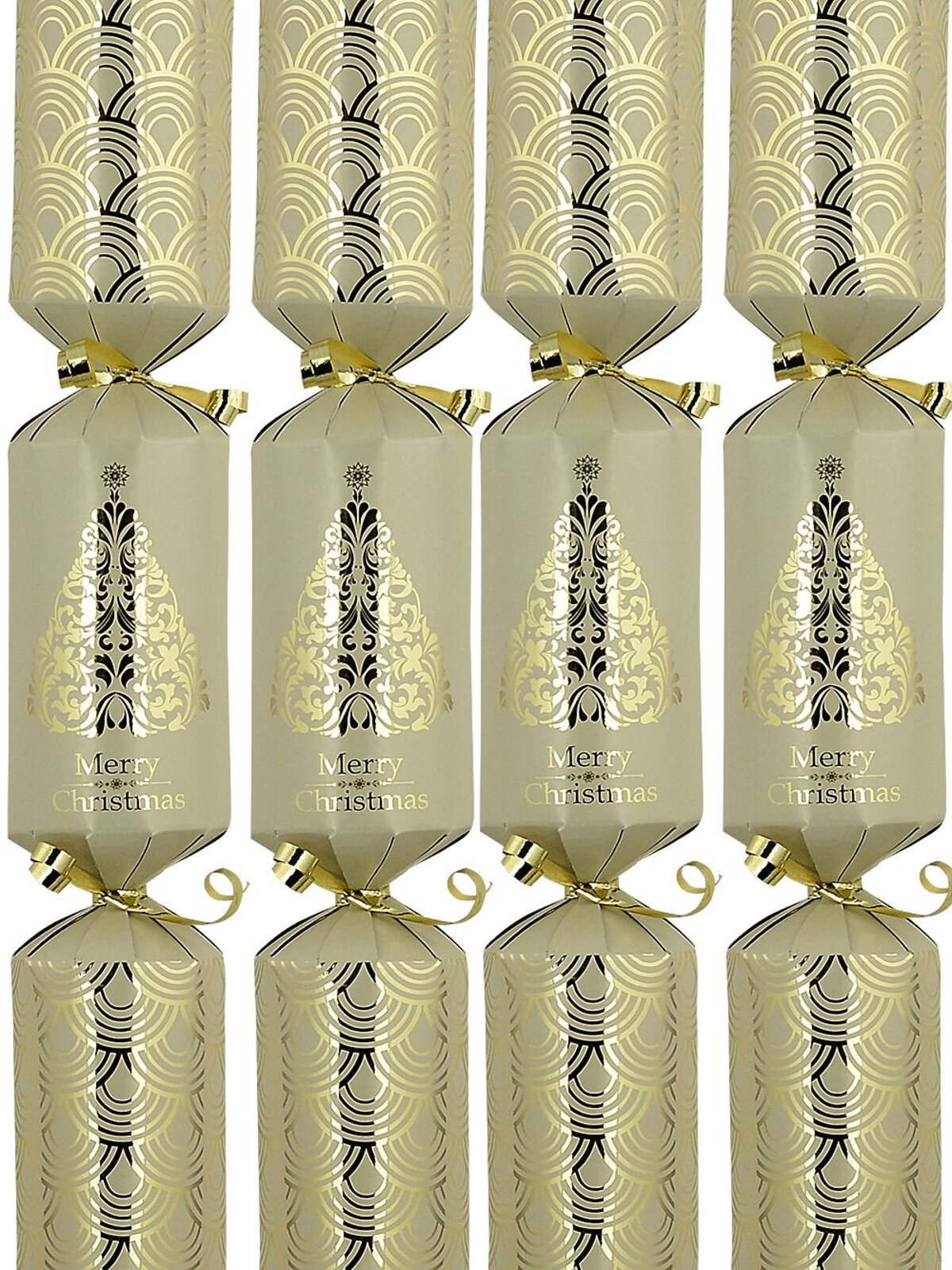 50x Elegant Matte Gold Filigree Tree Christmas Bon Bons (Crackers) | 34cm